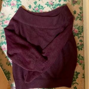 Two off the shoulder sweaters
